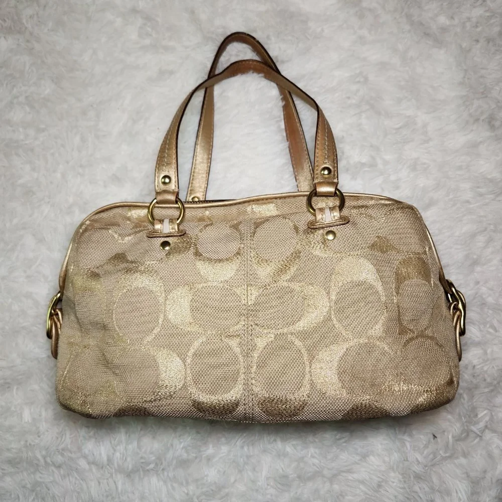 Coach Poppy Signature Bonnie Double Zip Top Handle Satchel - Picture 5 of 12